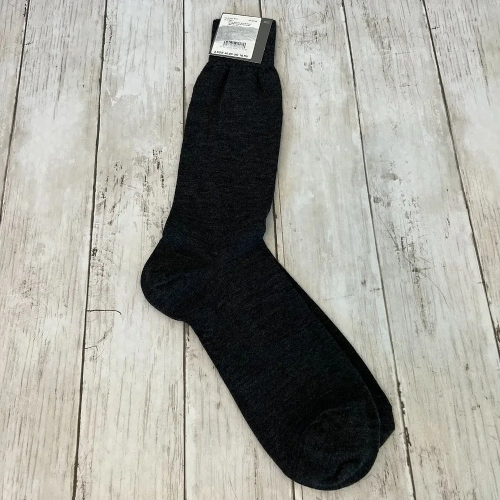 Nordstrom Men's Merino Wool Heather Gray Dress Socks Size 7.5-12.5 NEW NWT